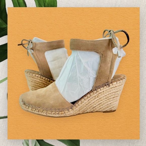 Franco Sarto Mariska Espadrille Wedge Sandal. Taupe Suede. Size 7.5. - Picture 11 of 11